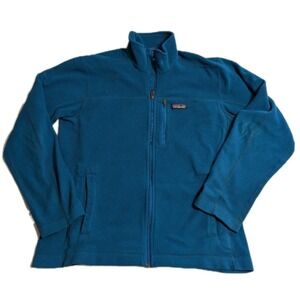 Patagonia Men's M Blue Full Zip Fleece Jacket Lightweight Micro D Outdoor